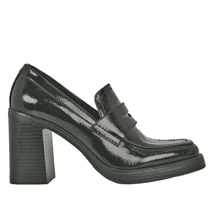 Mocassins | MASCARA Mocassins A Talon Carre Femme Vernis Noir