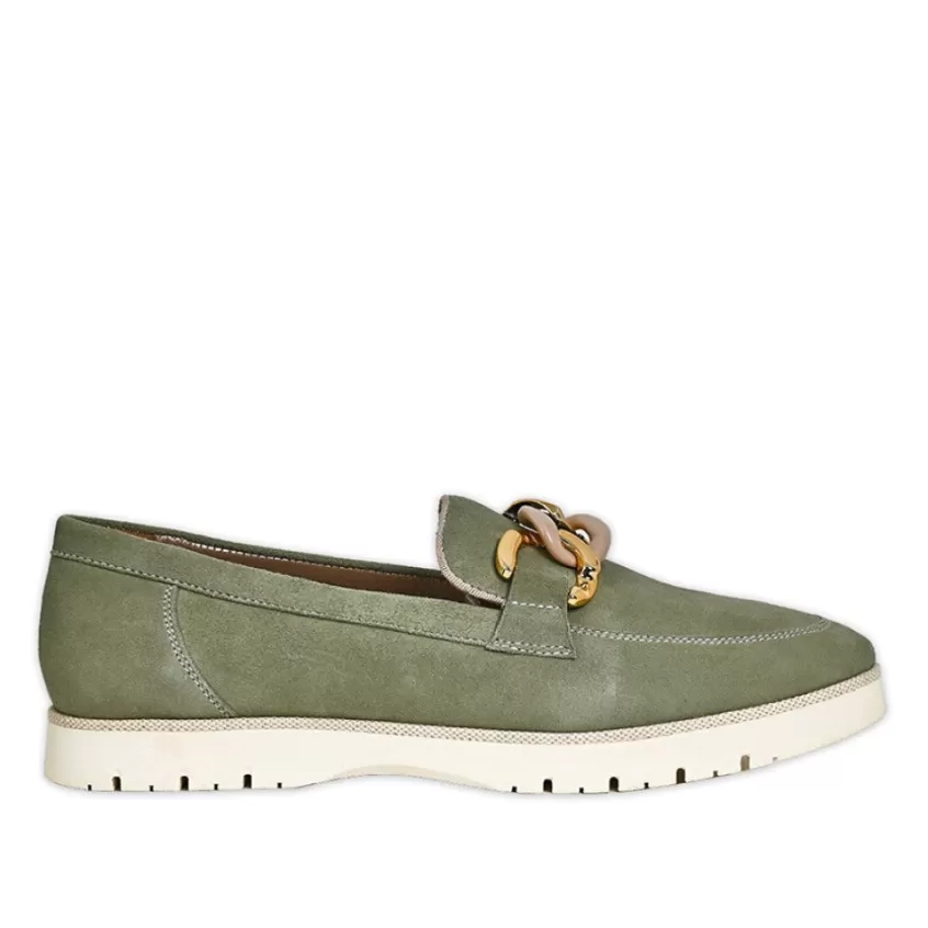 Chaussures Confort | SCALINA Mocassins Avec Chaines Vert