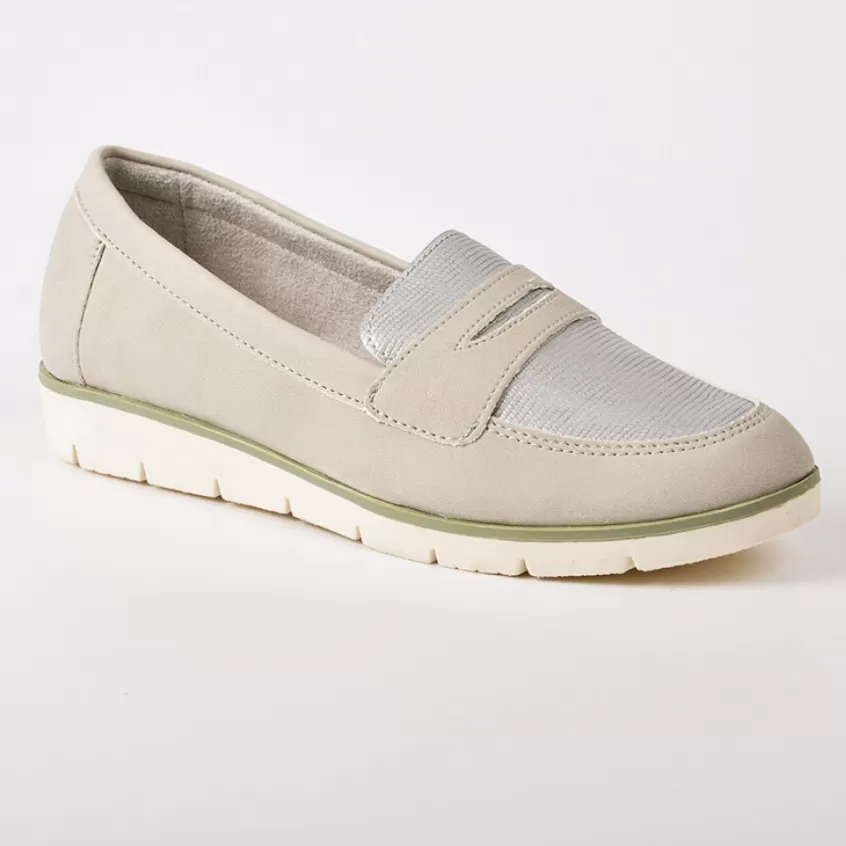 Chaussures Confort | SCALINA Mocassins Avec Effet Reptile Gris