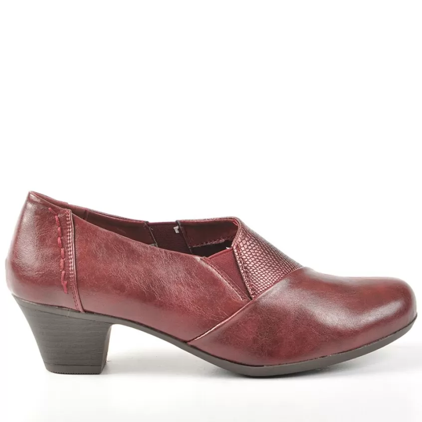 Chaussures Confort | LADY CONFORT Mocassins Avec Elastiques Bordeaux