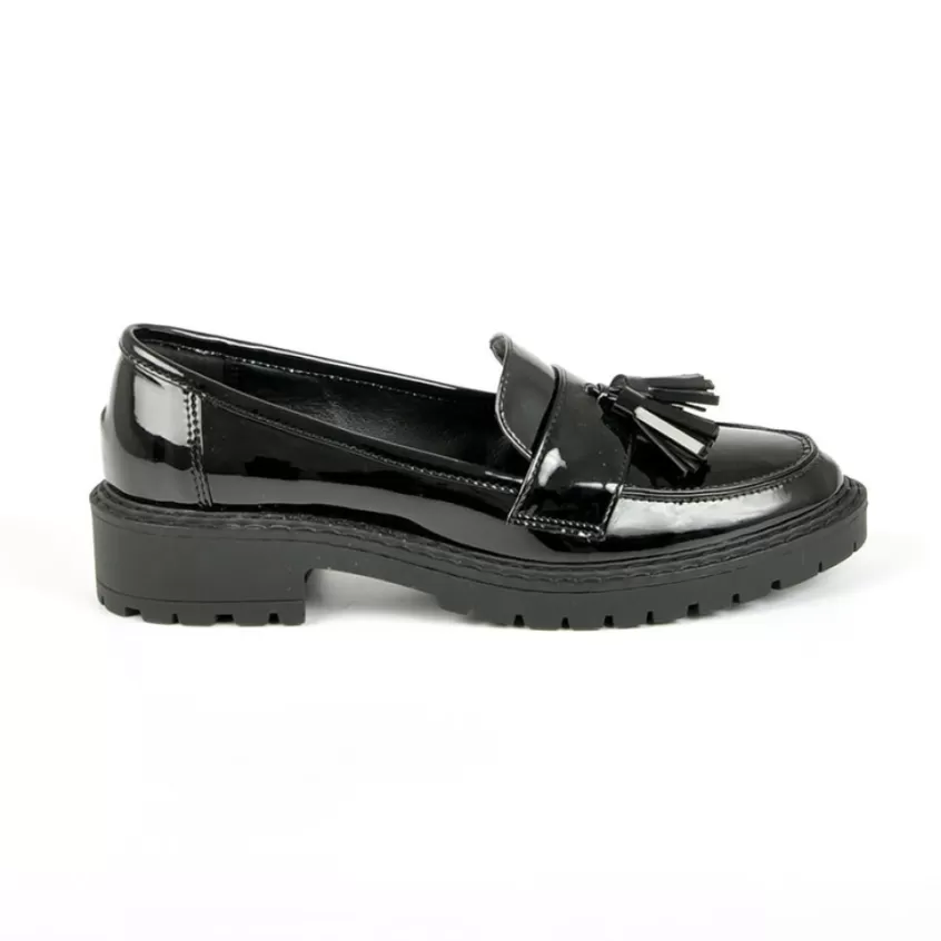Mocassins | VICE VERSA Mocassins Avec Pampilles Vernis Noir