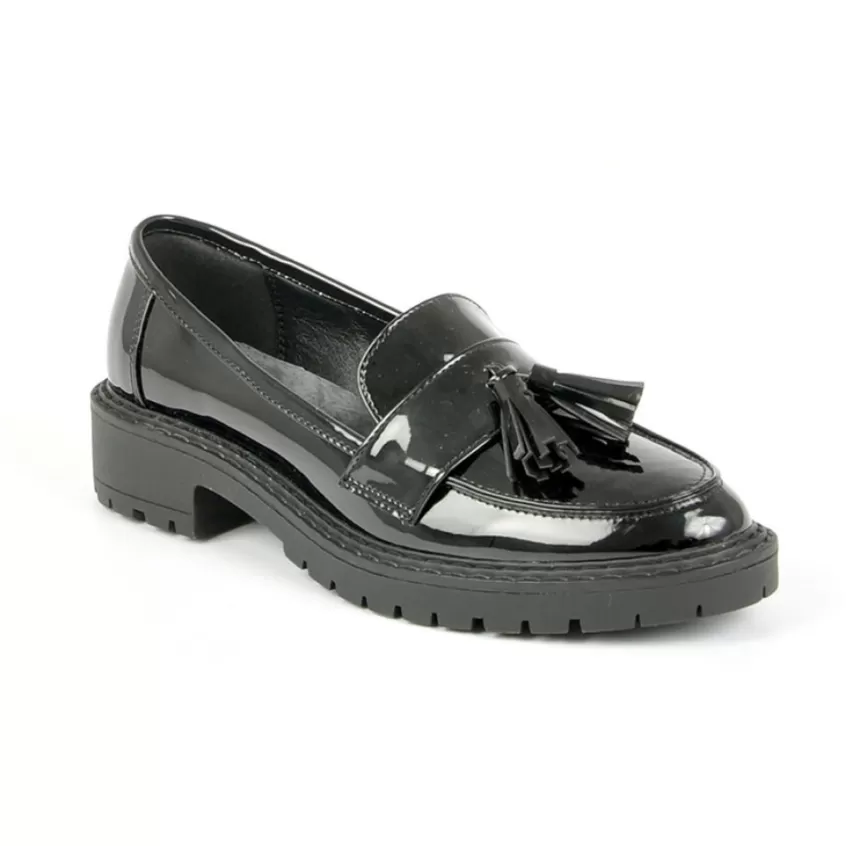 Mocassins | VICE VERSA Mocassins Avec Pampilles Vernis Noir