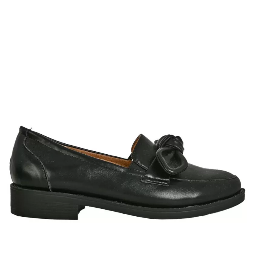 Chaussures Confort | SCALINA Mocassins Confort Femme Noir A Noeud