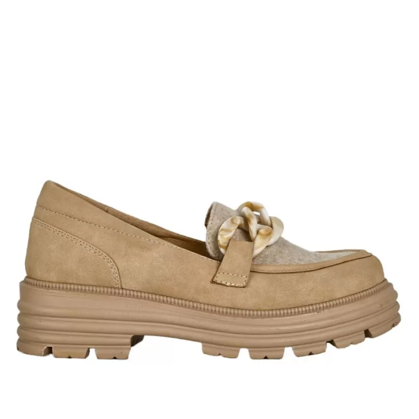 Mocassins | VICE VERSA Mocassins Femme Beige Semelle Crantee