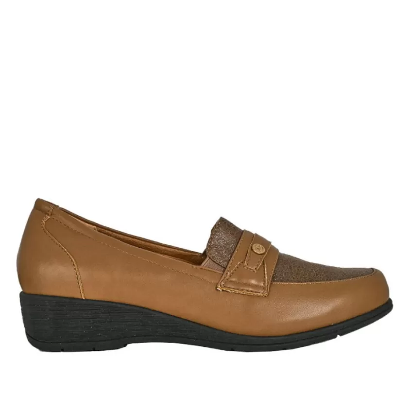 Chaussures Confort | LADY CONFORT Mocassins Femme Beige Semelles Souples