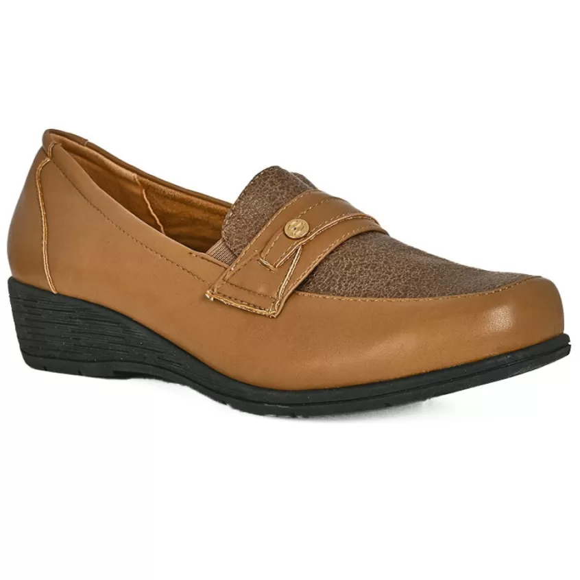 Chaussures Confort | LADY CONFORT Mocassins Femme Beige Semelles Souples