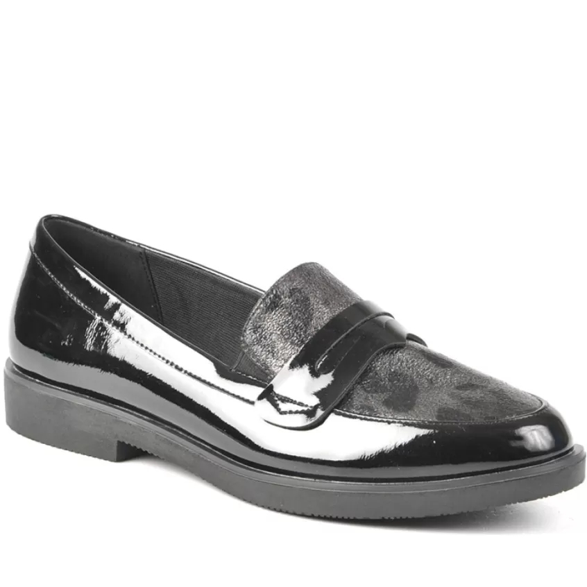 Mocassins | ANA LUNA Mocassins Femme Bi-Matieres Vernis Noir