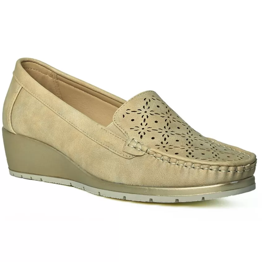 Chaussures Confort | LADY CONFORT Mocassins Femme Beige