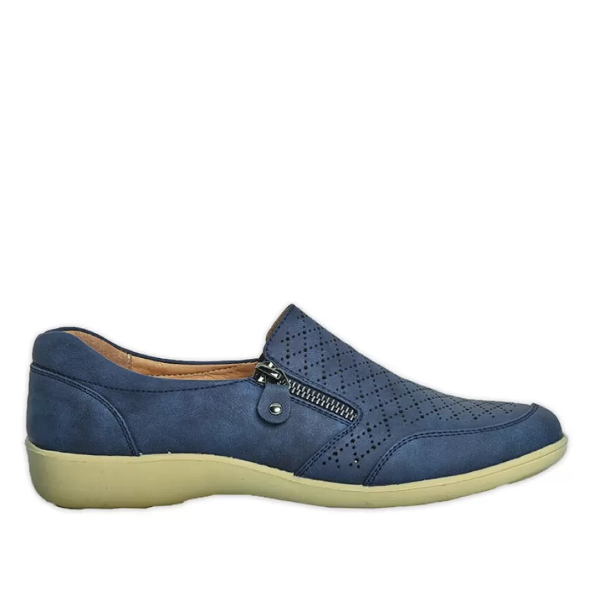 Chaussures Confort | LADY CONFORT Mocassins Femme Bleu Marine