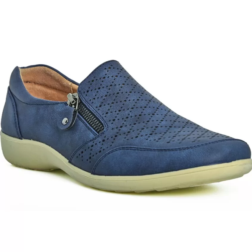 Chaussures Confort | LADY CONFORT Mocassins Femme Bleu Marine