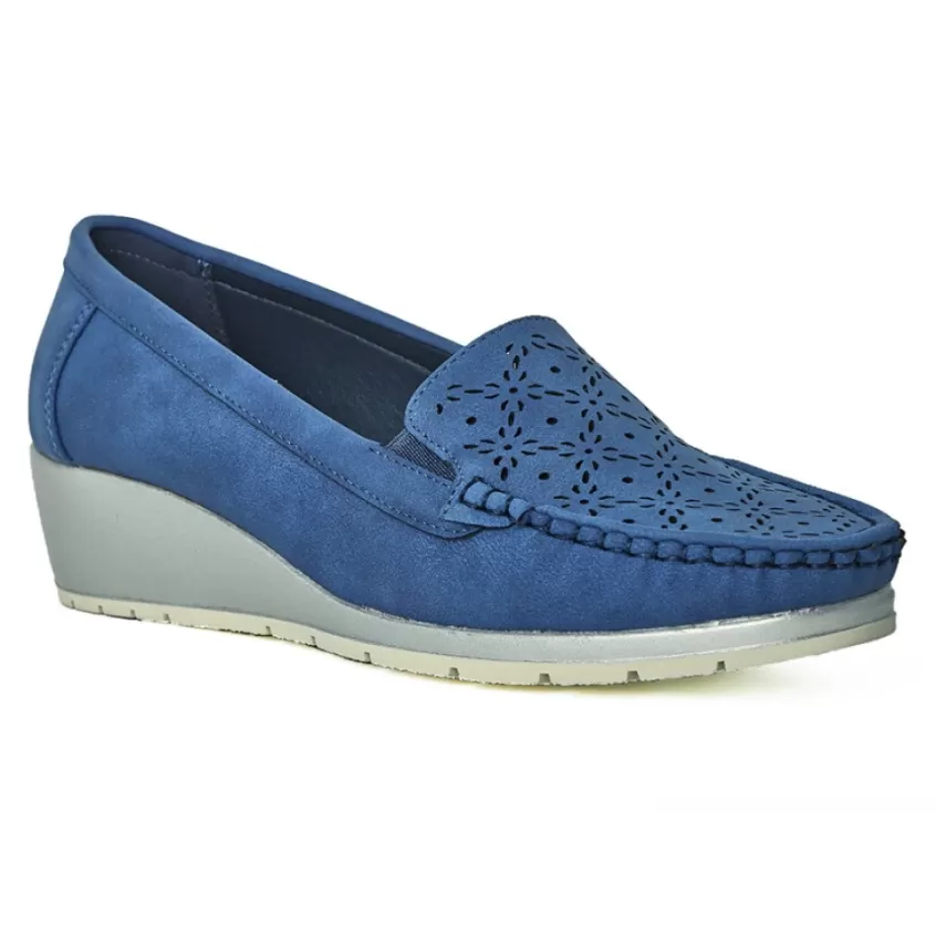 Chaussures Confort | LADY CONFORT Mocassins Femme Bleu Marine