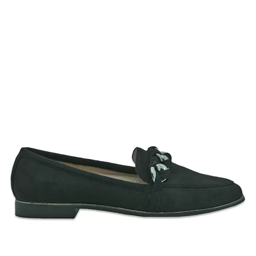 Mocassins | VICE VERSA Mocassins Femme Noir A Chaine Argentee