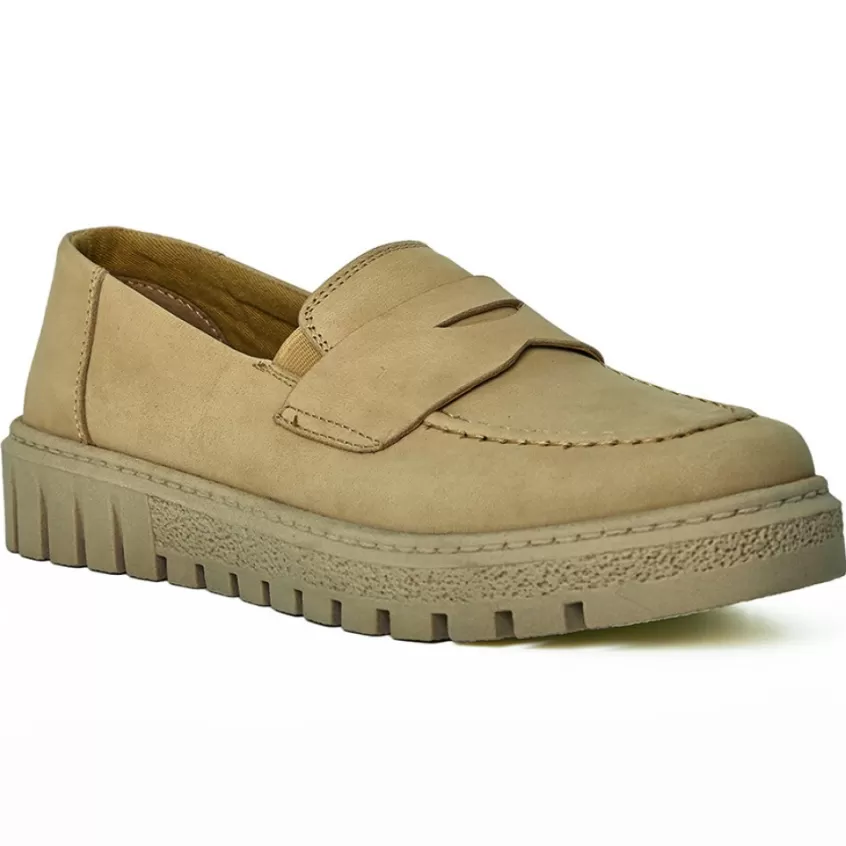 Chaussures Confort | SCALINA Mocassins Femme Beige