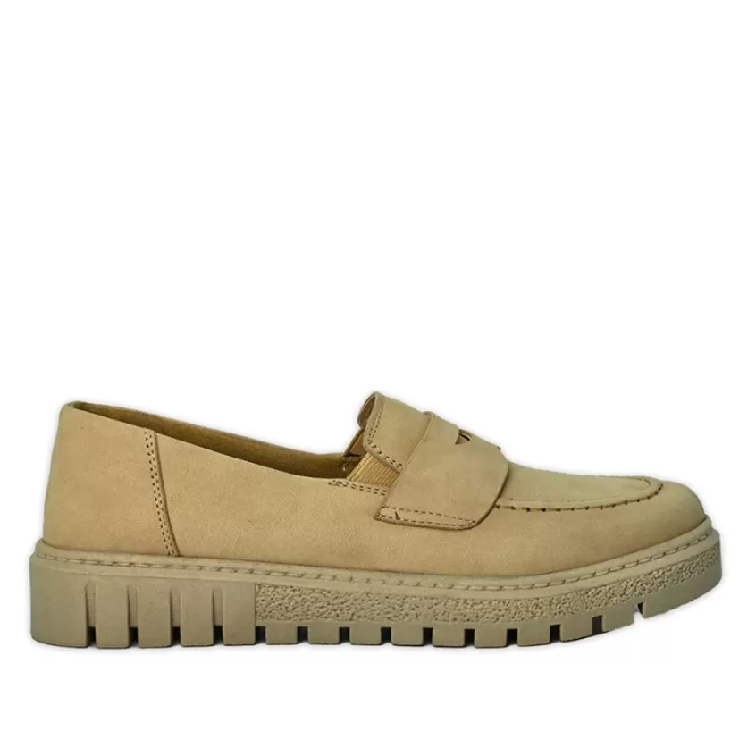 Chaussures Confort | SCALINA Mocassins Femme Beige