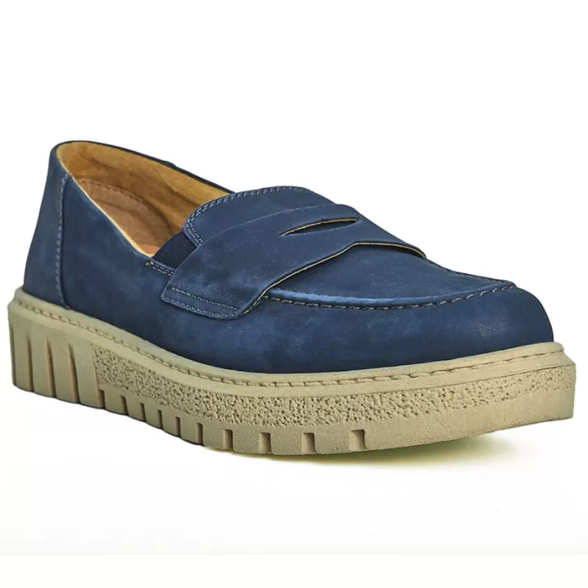 Chaussures Confort | SCALINA Mocassins Femme Bleu Marine