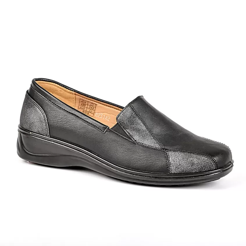 Chaussures Confort | LADY CONFORT Mocassins Femme Semelles Souples Noir