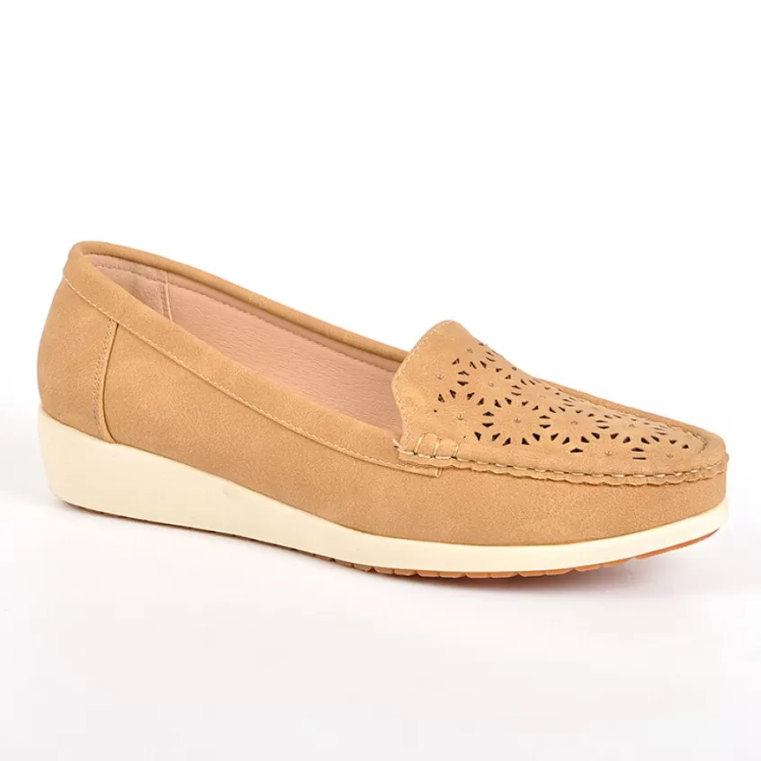 Chaussures Confort | LADY CONFORT Mocassins Femme Strass Camel