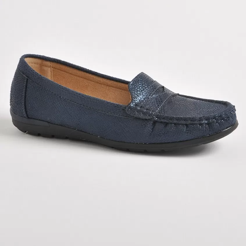 Chaussures Confort | SCALINA Mocassins Semelles Souples Bleu Marine