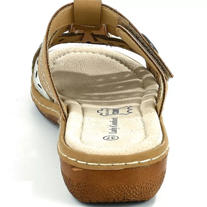 Chaussures Confort | LADY CONFORT Mules A Talons Femme Beige