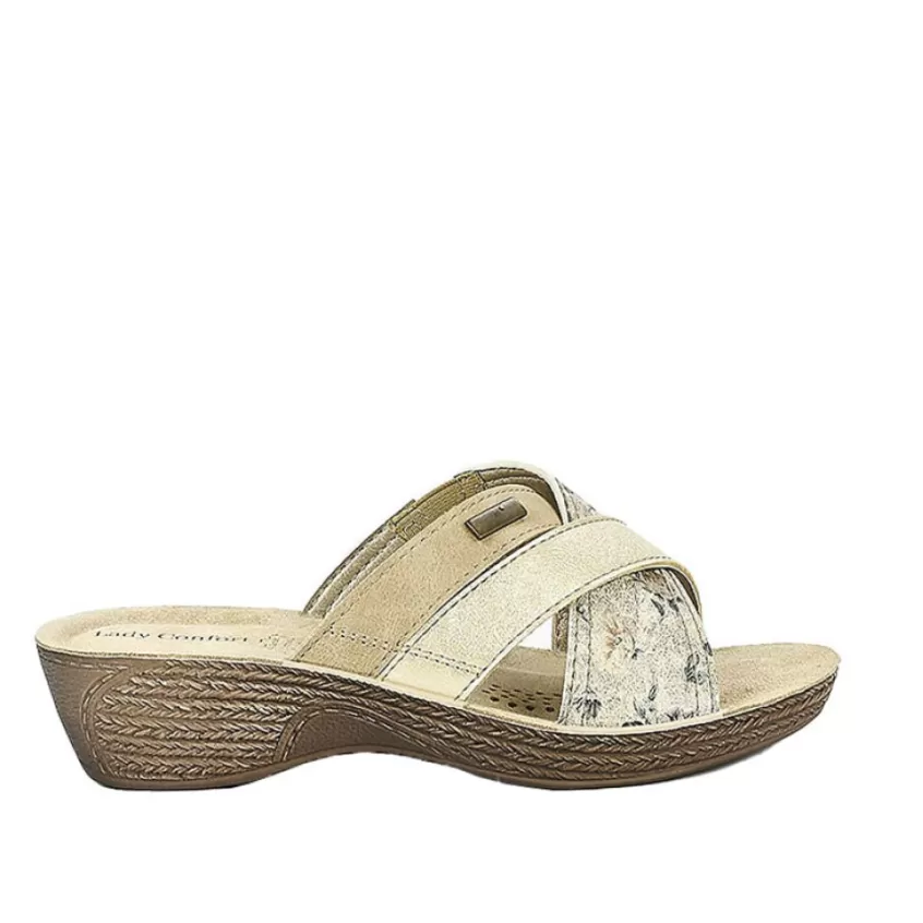 Chaussures Confort | LADY CONFORT Mules A Talons Femme Beige