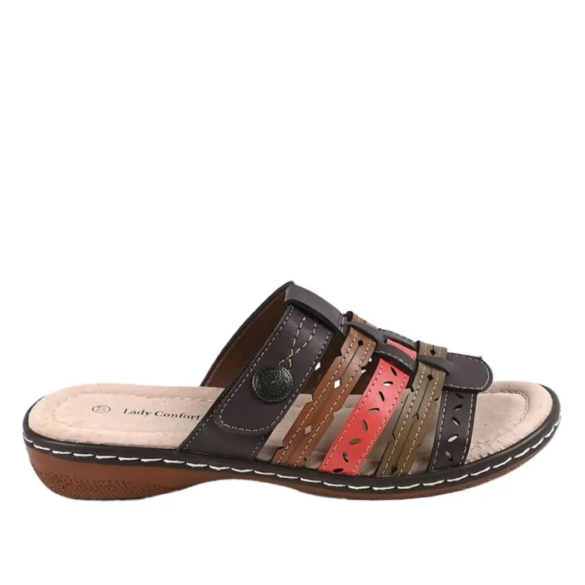 Chaussures Confort | LADY CONFORT Mules A Talons Femme Marron