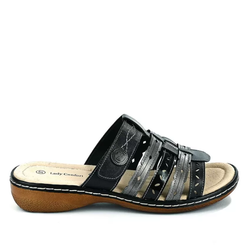 Chaussures Confort | LADY CONFORT Mules A Talons Femme Noir