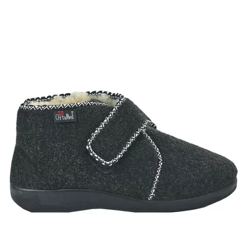 Chaussons | ORTOMED Pantoufle Femme Confort Ultra-Leger Noir