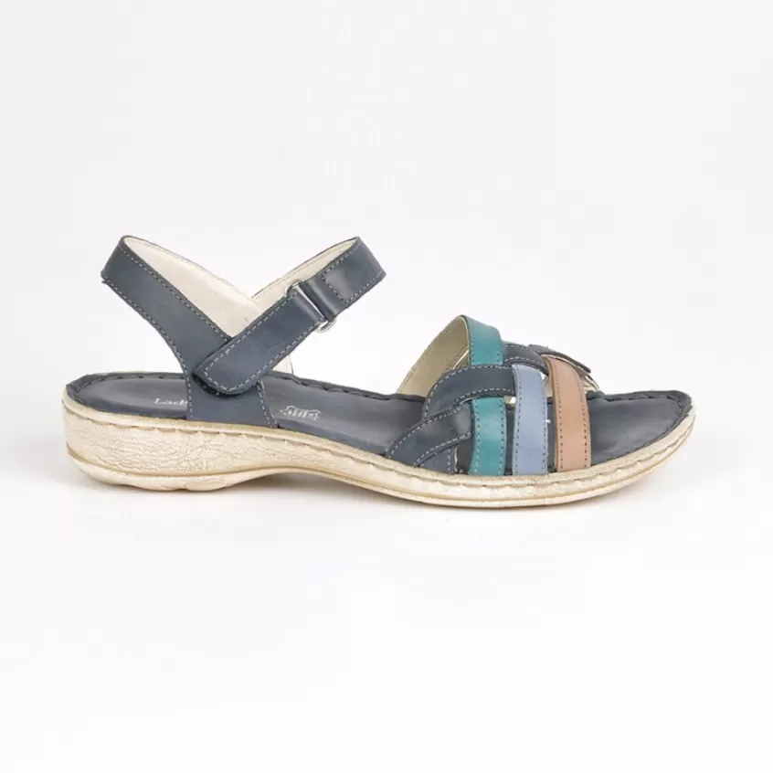Chaussures Confort | LADY CONFORT Sandales A Talons Femme Bleu Marine