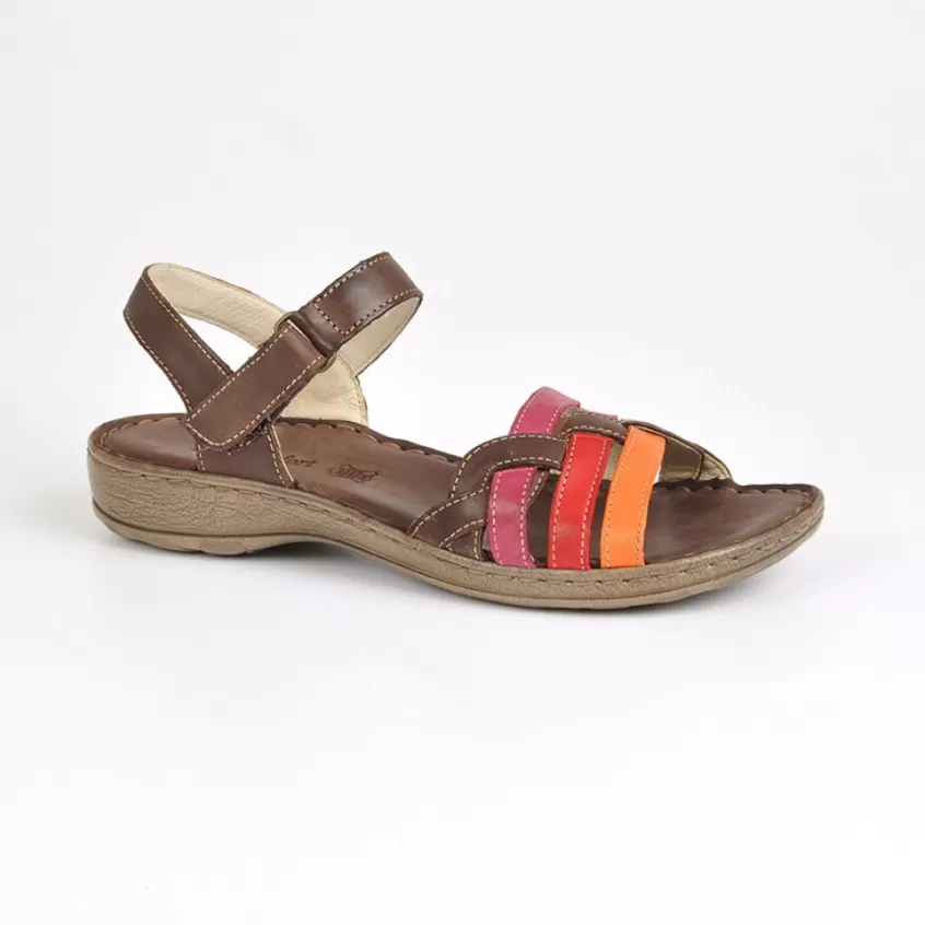 Chaussures Confort | LADY CONFORT Sandales A Talons Femme Marron