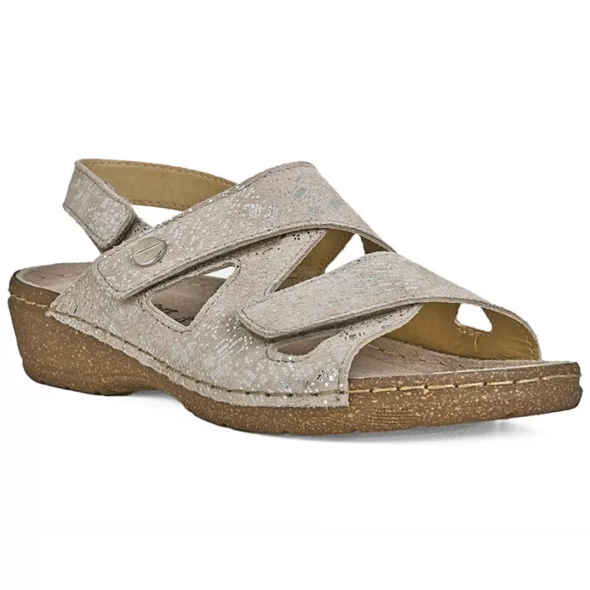 Chaussures Confort | LADY CONFORT Sandales Compensees Femme Cuir Beige