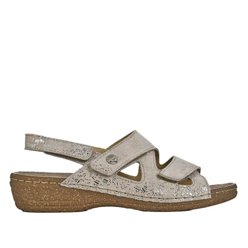Chaussures Confort | LADY CONFORT Sandales Compensees Femme Cuir Beige