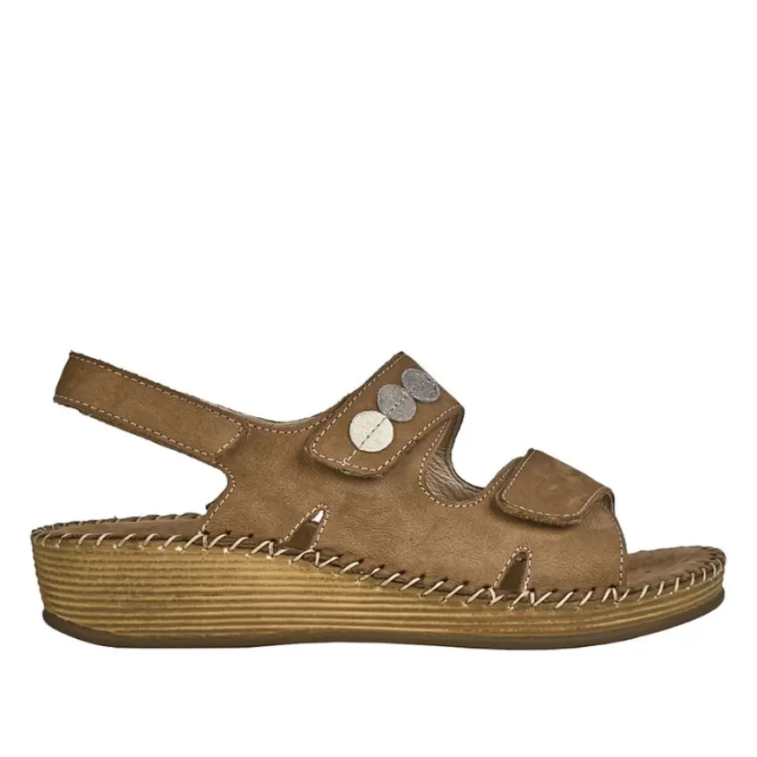 Chaussures Confort | LADY CONFORT Sandales Compensees Femme Cuir Marron