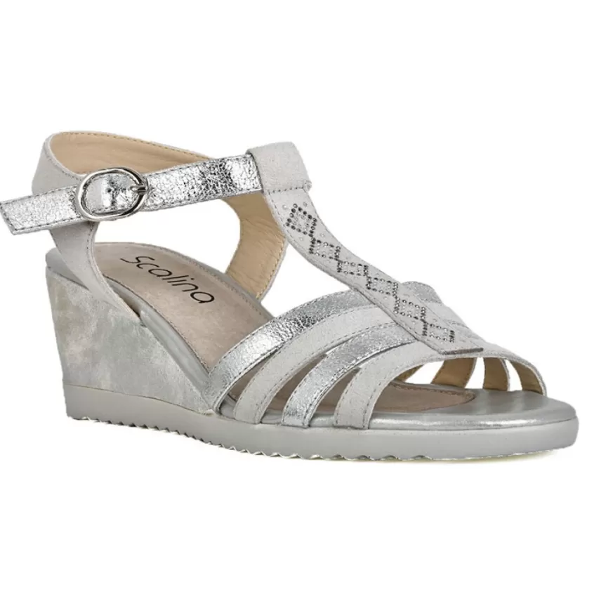 Chaussures Confort | SCALINA Sandales Compensees Femme Argente