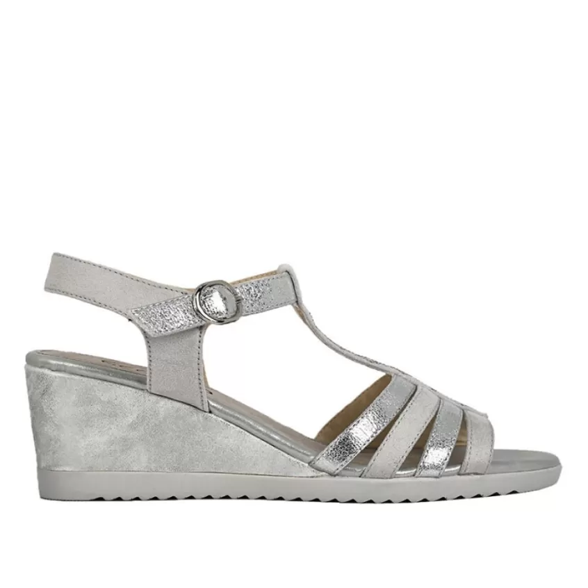 Chaussures Confort | SCALINA Sandales Compensees Femme Argente