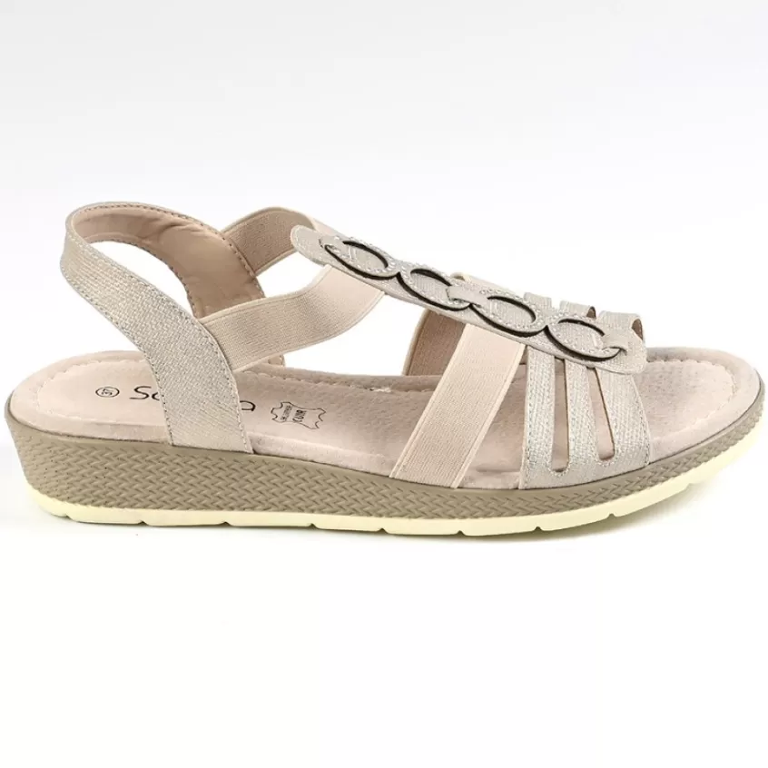 Chaussures Confort | SCALINA Sandales Compensees Femme Beige