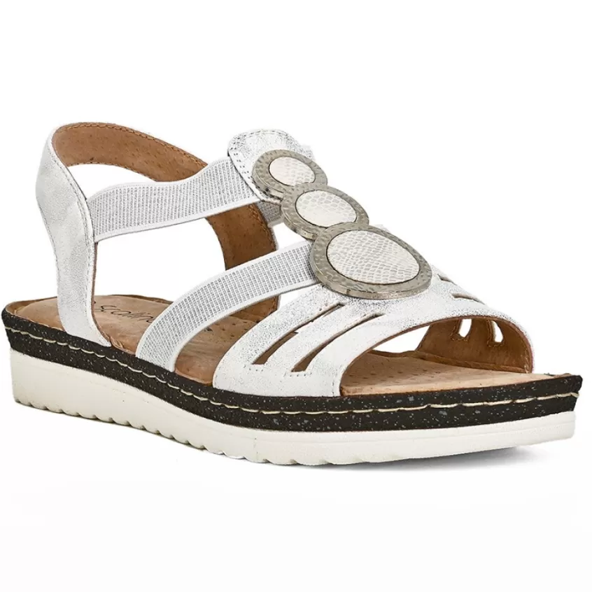 Chaussures Confort | SCALINA Sandales Compensees Femme Blanc
