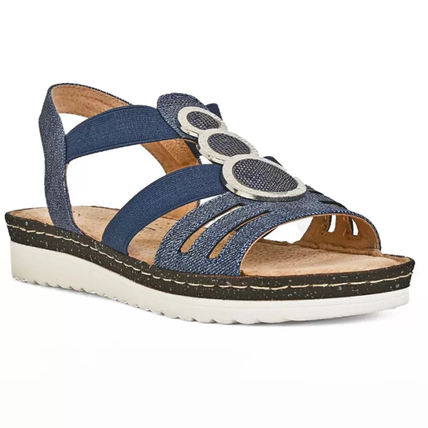 Chaussures Confort | SCALINA Sandales Compensees Femme Bleu Jean