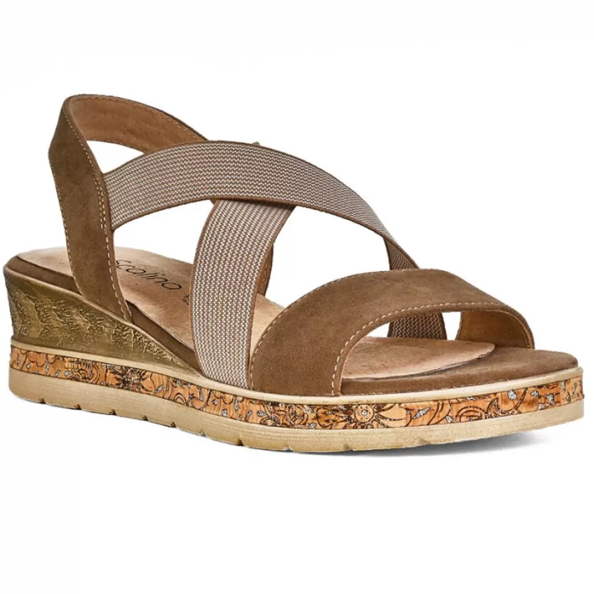 Chaussures Confort | SCALINA Sandales Compensees Femme Kaki