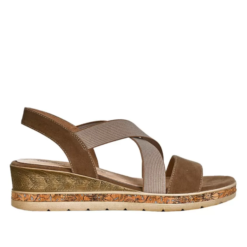 Chaussures Confort | SCALINA Sandales Compensees Femme Kaki