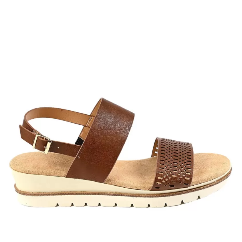 Chaussures Confort | SCALINA Sandales Compensees Femme Marron