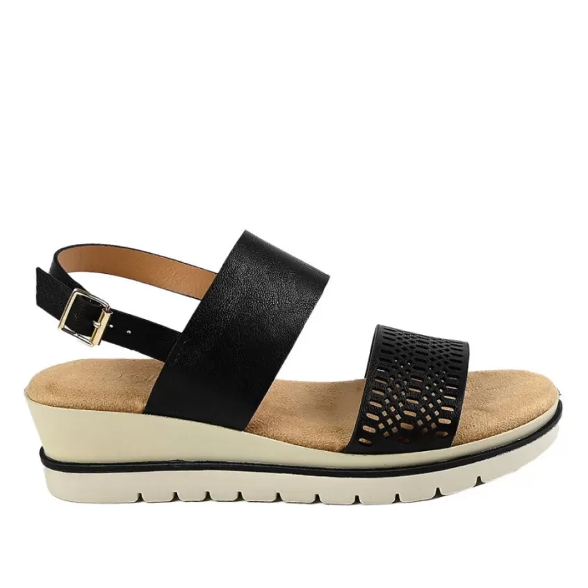 Chaussures Confort | SCALINA Sandales Compensees Femme Noir