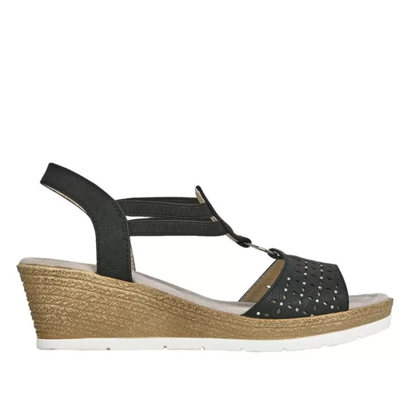 Chaussures Confort | SCALINA Sandales Compensees Femme Noir