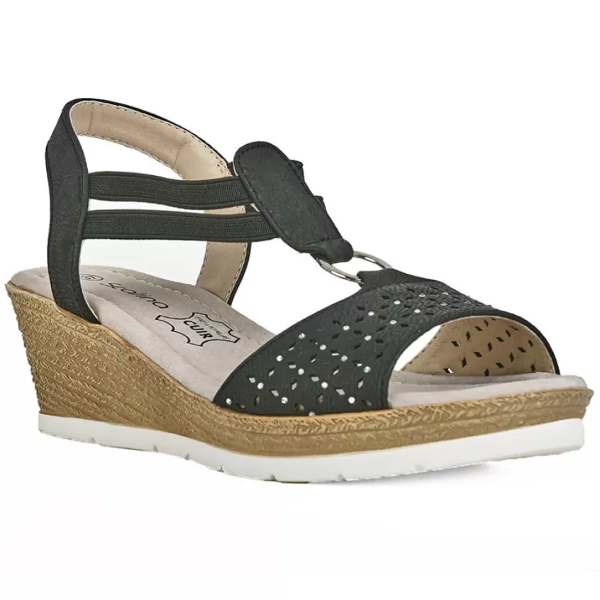 Chaussures Confort | SCALINA Sandales Compensees Femme Noir