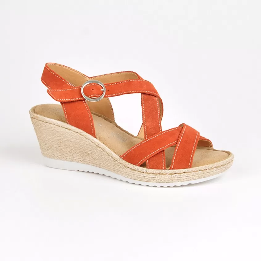 Chaussures Confort | SCALINA Sandales Compensees Femme Orange