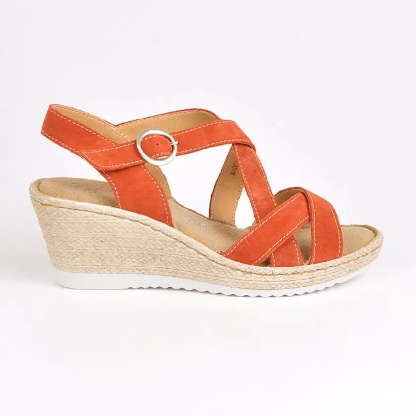 Chaussures Confort | SCALINA Sandales Compensees Femme Orange