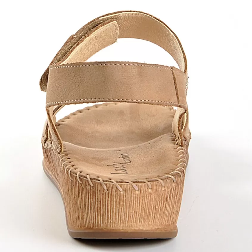Chaussures Confort | LADY CONFORT Sandales Compensees Beige