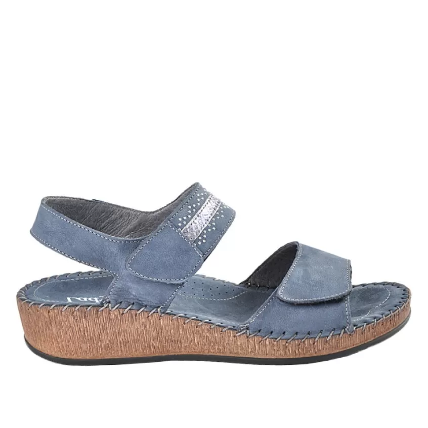 Chaussures Confort | LADY CONFORT Sandales Compensees Bleu