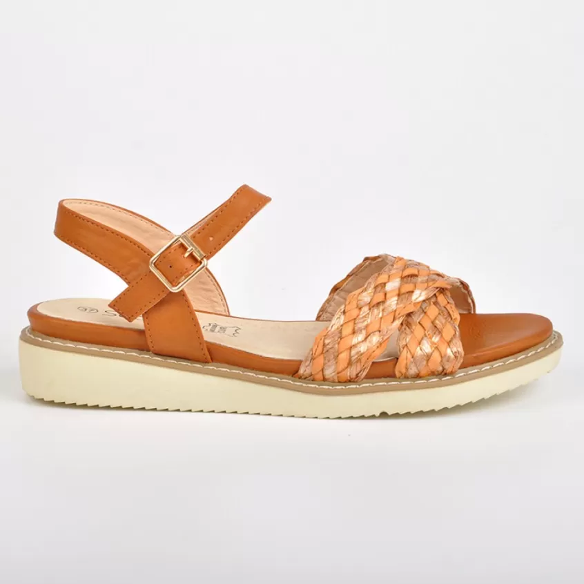 Chaussures Confort | SCALINA Sandales Compensees Camel