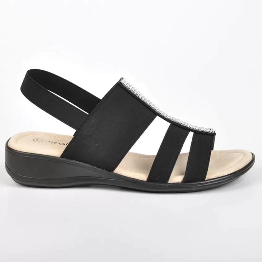 Chaussures Confort | SCALINA Sandales Compensees Noir
