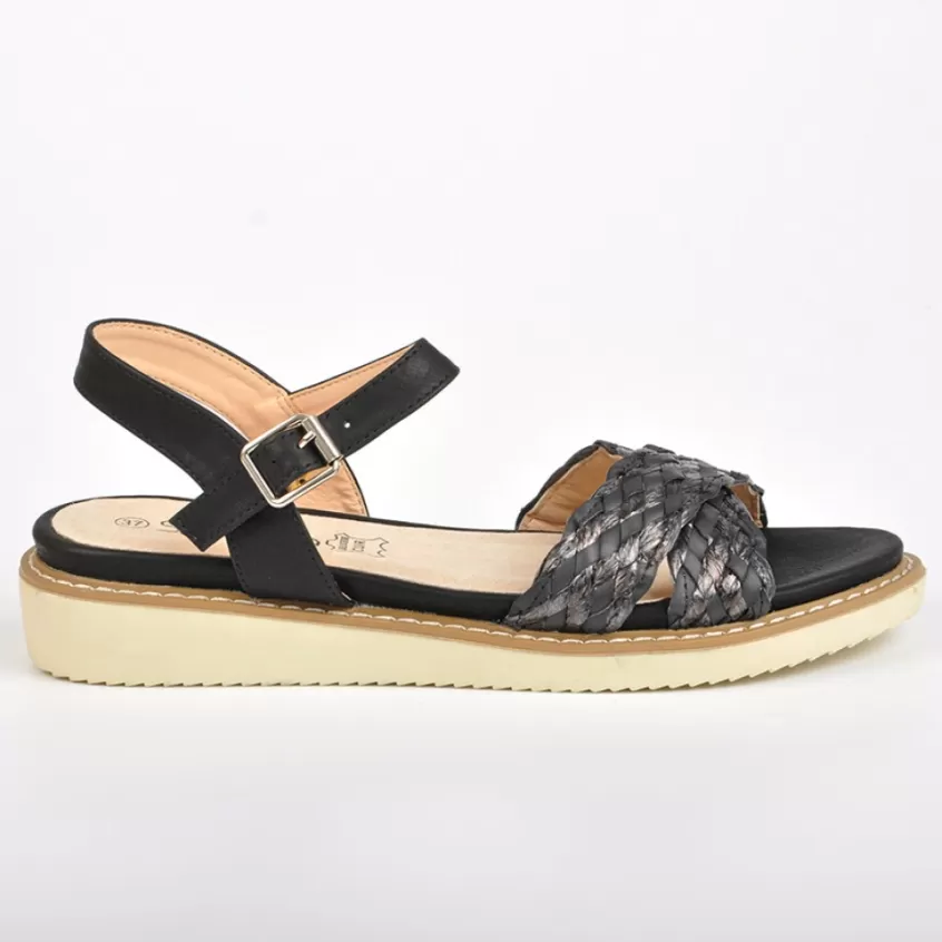 Chaussures Confort | SCALINA Sandales Compensees Noir